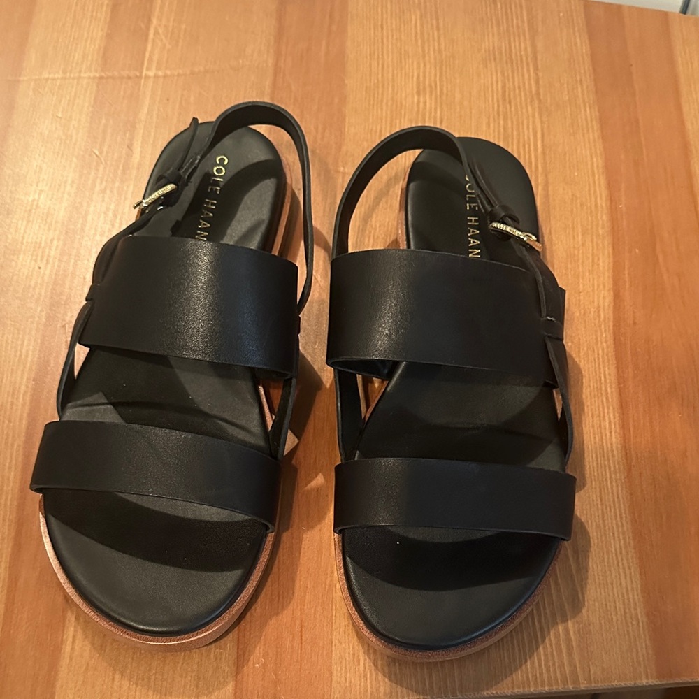Cole Haan Black Leather Sandals